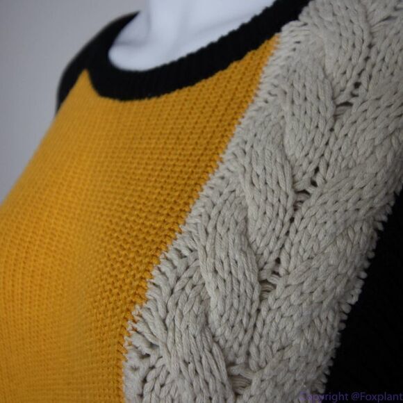 Moon & Madison women's color block cropped sweater,‎ size M - Picture 6 of 16
